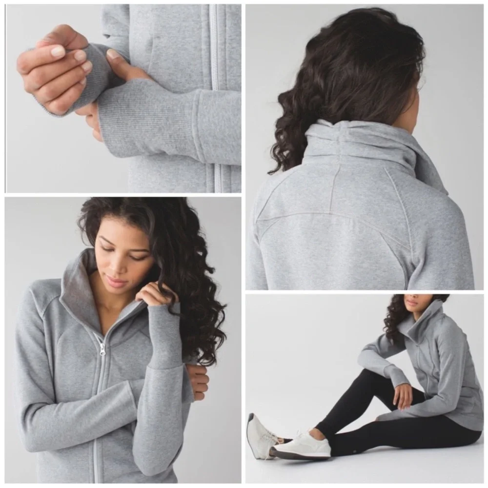 Lululemon Cozy Cuddle Up Asymmetrical Zip Jacket High Collar Gray Size 2